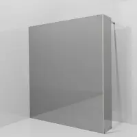 Balmani Modular inloopdouche met vaste zijwand: 180 x 200 cm, Reflex spiegelglas, Brushed Inox profielen