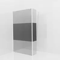 Balmani Modular inloopdouche met vaste zijwand: 120 x 200 cm, Rookglas met matte strook met coating, Mat witte profielen