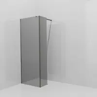 Balmani Modular inloopdouche met vaste zijwand: 80 x 200 cm, Reflex spiegelglas met coating, Brushed GunMetal profielen