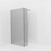 Balmani Modular inloopdouche met vaste zijwand: 100 x 200 cm, Reflex spiegelglas, Brushed GunMetal profielen