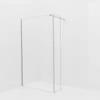 Balmani Modular inloopdouche met vaste zijwand: 120 x 200 cm, Extra helder glas met coating, Brushed CoolMetal profielen