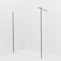 Balmani Modular inloopdouche met vaste zijwand: 160 x 200 cm, Helder glas met coating, Brushed GunMetal profielen