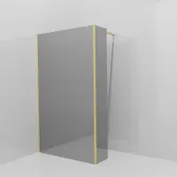 Balmani Modular inloopdouche met vaste zijwand: 120 x 200 cm, Reflex spiegelglas met coating, Brushed Champagne Gold profielen