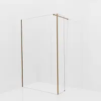 Balmani Modular inloopdouche met vaste zijwand: 130 x 200 cm, Helder glas, Brushed Rosegold profielen