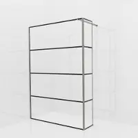 Balmani Modular inloopdouche met vaste zijwand: 140 x 200 cm, Lined, Brushed GunMetal profielen