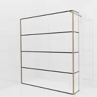 Balmani Modular inloopdouche met vaste zijwand: 180 x 200 cm, Lined, Brushed Rosegold profielen