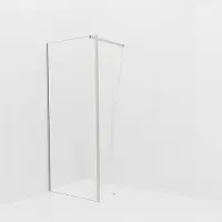 Balmani Modular inloopdouche met vaste zijwand: 90 x 200 cm, Helder glas met coating, Brushed CoolMetal profielen