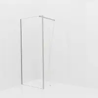Balmani Modular inloopdouche met vaste zijwand: 90 x 200 cm, Helder glas met coating, Brushed Inox profielen