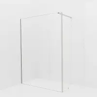 Balmani Modular inloopdouche met vaste zijwand: 150 x 200 cm, Helder glas met coating, Brushed CoolMetal profielen