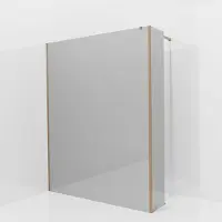 Balmani Modular inloopdouche met vaste zijwand: 160 x 200 cm, Reflex spiegelglas, Brushed Rosegold profielen