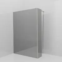 Balmani Modular inloopdouche met vaste zijwand: 140 x 200 cm, Reflex spiegelglas met coating, Brushed CoolMetal profielen