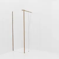 Balmani Modular inloopdouche met vaste zijwand: 80 x 200 cm, Helder glas met matte strook met coating, Brushed Rosegold profielen