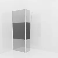 Balmani Modular inloopdouche met vaste zijwand: 90 x 200 cm, Rookglas met matte strook, Hoogglans chroom profielen