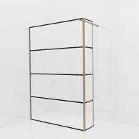 Balmani Modular inloopdouche met vaste zijwand: 140 x 200 cm, Lined, Brushed Rosegold profielen