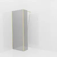Balmani Modular inloopdouche met vaste zijwand: 80 x 200 cm, Reflex spiegelglas, Brushed Champagne Gold profielen