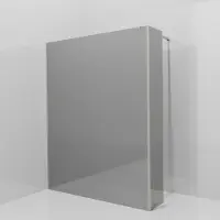 Balmani Modular inloopdouche met vaste zijwand: 160 x 200 cm, Reflex spiegelglas met coating, Brushed CoolMetal profielen