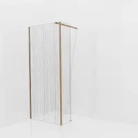 Balmani Modular inloopdouche met vaste zijwand: 90 x 200 cm, Mikado, Brushed Rosegold profielen