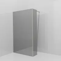 Balmani Modular inloopdouche met vaste zijwand: 120 x 200 cm, Reflex spiegelglas met coating, Brushed CoolMetal profielen
