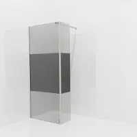 Balmani Modular inloopdouche met vaste zijwand: 90 x 200 cm, Rookglas met matte strook met coating, Brushed CoolMetal profielen