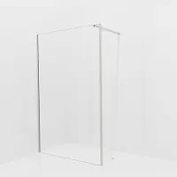 Balmani Modular inloopdouche met vaste zijwand: 130 x 200 cm, Helder glas met coating, Brushed CoolMetal profielen