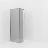 Balmani Modular inloopdouche met vaste zijwand: 80 x 200 cm, Reflex spiegelglas, Brushed GunMetal profielen