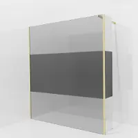 Balmani Modular inloopdouche met vaste zijwand: 180 x 200 cm, Rookglas met matte strook, Brushed Champagne Gold profielen