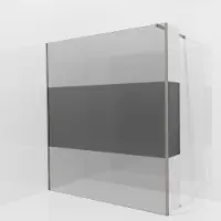 Balmani Modular inloopdouche met vaste zijwand: 180 x 200 cm, Rookglas met matte strook met coating, Brushed GunMetal profielen