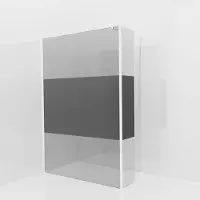 Balmani Modular inloopdouche met vaste zijwand: 140 x 200 cm, Rookglas met matte strook, Mat witte profielen