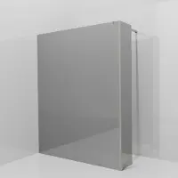 Balmani Modular inloopdouche met vaste zijwand: 160 x 200 cm, Reflex spiegelglas met coating, Brushed Inox profielen