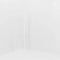 Balmani Modular inloopdouche met vaste zijwand: 80 x 200 cm, Helder glas met matte strook met coating, Mat witte profielen