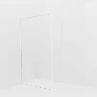 Balmani Modular inloopdouche met vaste zijwand: 120 x 200 cm, Helder glas met coating, Mat witte profielen