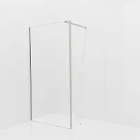Balmani Modular inloopdouche met vaste zijwand: 110 x 200 cm, Helder glas met coating, Brushed Inox profielen
