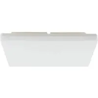 PRIOS LED plafondlamp Artin, 33 cm, wit, hoekig, sensor Artin, wit / opaal, Badkamer, Kunststof, Modern, Plafondlamp met sensor