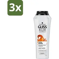 Gliss kur - Shampoo - Vrouwen - Hydraterende Verzorging - 250 ml - Bulkverpakking - 3 stuks