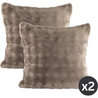 Tiseco - Kussen WAVE (gevuld) - SET/2 - fleece - 45x45 cm, taupe