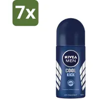 Nivea - Cool Kick - Mannen Rollerdeodorant - 48 Uur Lang Werkend - 50 ml - Bulkverpakking - 7 stuks