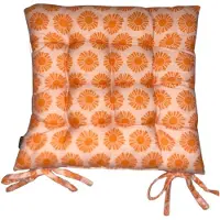Mica Decorations Mica Kumara Tuinstoelkussen Oranje 46x46x7 cm – Comfortabel Stoelkussen met Vulling en Touwtjes