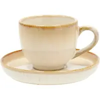 Bitz espressokop met schotel 7 cl Roomwit