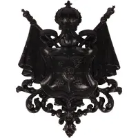 Baroque - Decoratief beeld of figuur - Wandornament Wapenschild 36,5 cm - Zwart - Resin - 36.5x29x3 - Polyresin