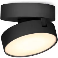 Lutec Stanos - opbouwspot - slimme verlichting - Connect - Ø10 x 5,5 cm - 6,8W LED incl. - dimfunctie via app - 2700K-6500K - zwart