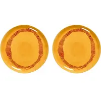 Serax Ottolenghi Feast bord L Ø26,5 cm 2-pack Yellow stripes-red