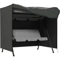 Merax Schommelbankhoes 3-zits 420D Oxford – Waterafstotende & UV-bestendige Tuinschommel Beschermhoes met Ritssluiting – 177x114x152 cm – Donkergrijs