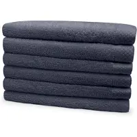 Eleganzzz Handdoeken Set - Set van 6 - Handdoek 60x110cm - 420 gr/m2 - 100% Katoen - dark grey