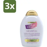 OGX 3 x - Colour Retention - Shampoo - Voor Gekleurd Haar - 385 ml - Kleurbehoud - Gekleurd Haar - Haarkleur - Haarschade - UV Bescherming