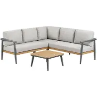 Ebuy24 Hoekloungeset Comillas - Antraciet/Grijs