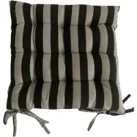 Mica Decorations Mica Tuinstoelkussen Zwart 46x46x7 cm – Comfortabel Stoelkussen met Vulling en Touwtjes
