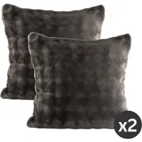 Tiseco - Kussen WAVE (gevuld) - SET/2 - fleece - 45x45 cm, grijs