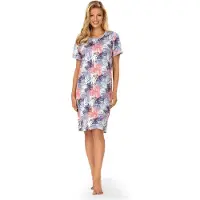 Comtessa Ascafa Nachthemd 'Retro Feeling' - Dames Nachtmode - Korte Mouw - Blauw - Maat 44