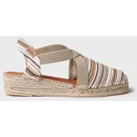 Toni pons Veganistische espadrille van gestreept katoen voor dames met sleehak | VINAROS