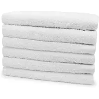 Eleganzzz Handdoeken Set - Set van 6 - Handdoek 60x110cm - 420 gr/m2 - 100% Katoen - white